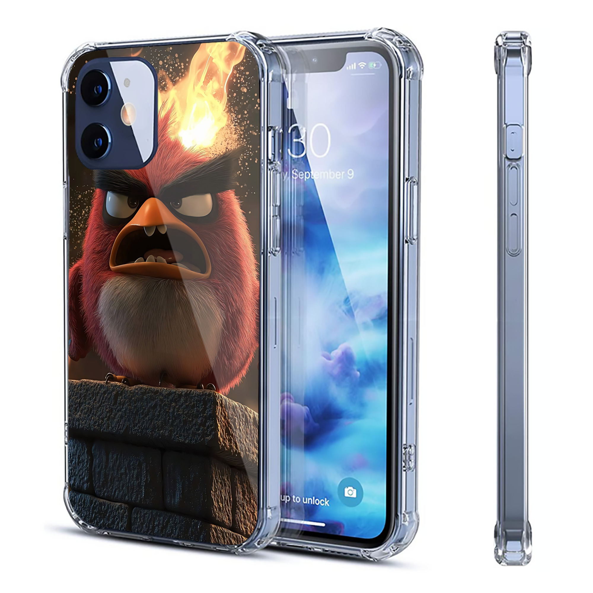 （画像用） Angry Birds アングリーバード 【iPhone 12シリーズ対応】透明スマホケース（クリアソフトケース）